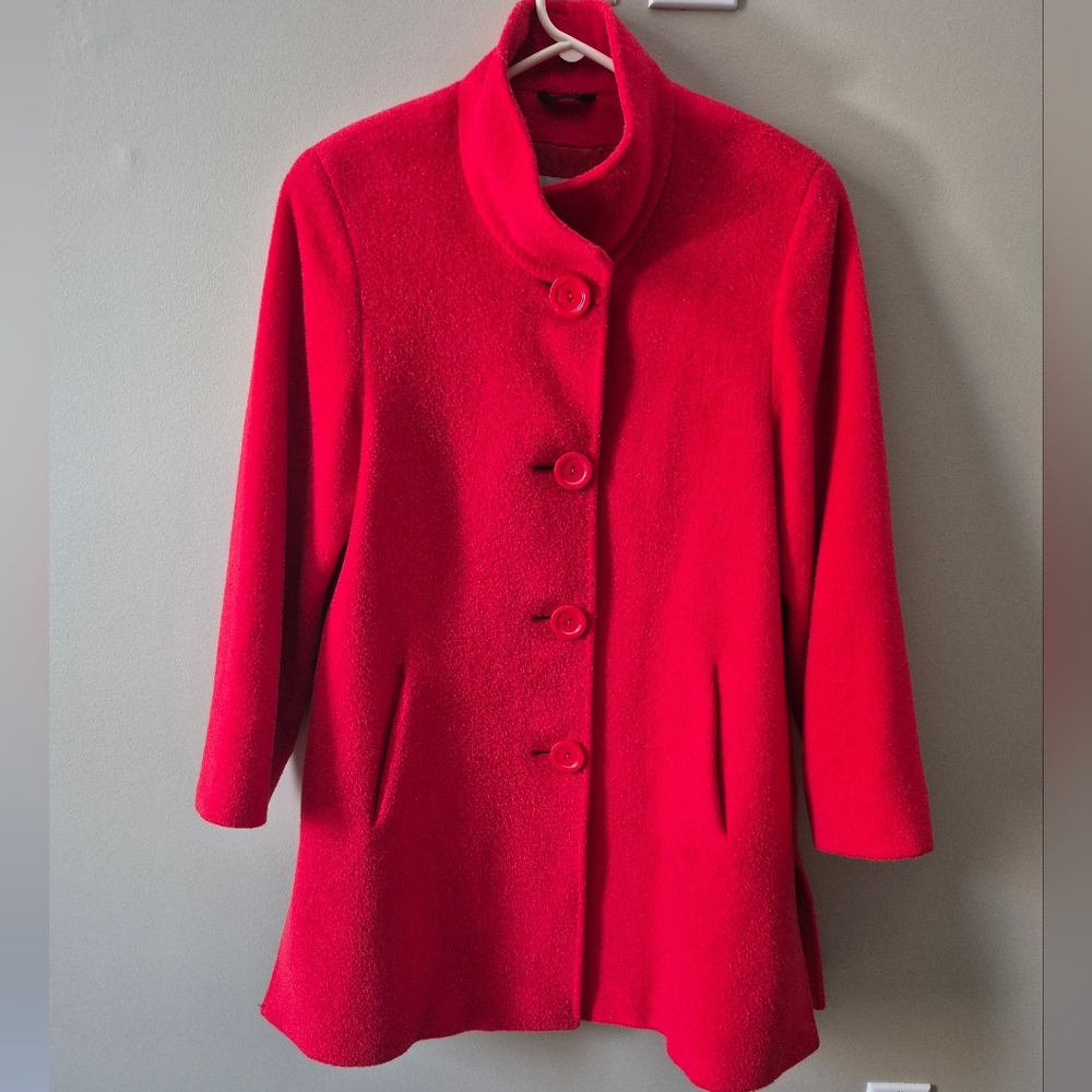 Cinzia Rocco Icons Alpaca Wool Blend Peacoat. Red Size 6
